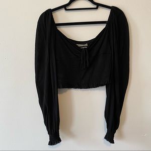 Urban outfitters black smocked top